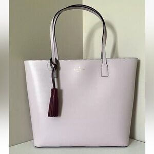 New Kate Spade Karla Wright Place Tote handbag with Tassel Plum Dawn / Rioja